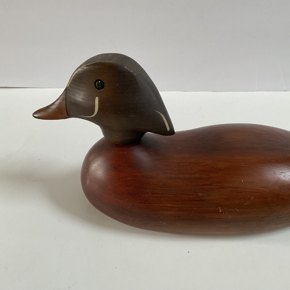 Vintage Duck Decoy Wood Duck TL Plum Original Hickory North Carolina Carved #257 - Picture 6 of 15